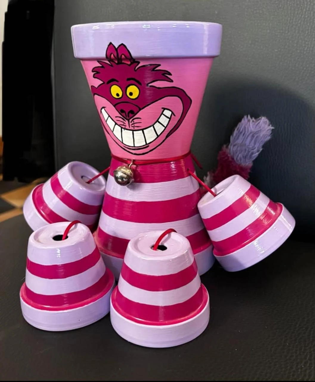 😻 Pot décoration d'artisanat « fait main » Chat du Cheshire – photo 4